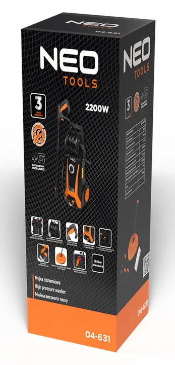 Yüksek basınçlı yıkama makinesi 2200W, 165 bar basınç