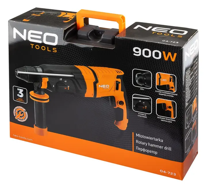 Kırıcı delici SDS+ 900W, 3,5 J, çantalı