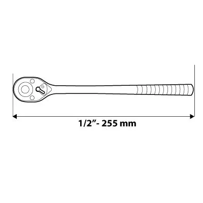 Metal saplı cırcır 1/2, 255 mm