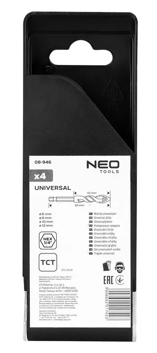 HEX üniversal matkap ucu seti 6, 8, 10, 12 mm