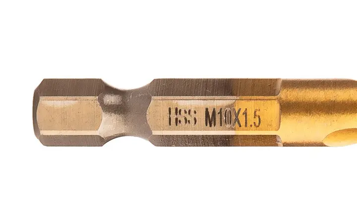 HSS TiN dişli matkap ucu, M10 x 1,5 mm, Hex