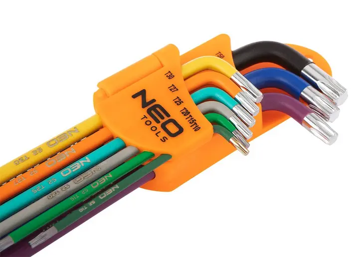 Torx anahtarlar T10-T50, 9 parçalık set, delikli