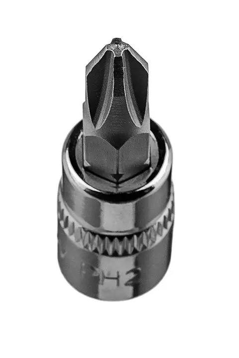 1/4 lokma üzerinde PH2 tornavida ucu, kısa, 37 mm