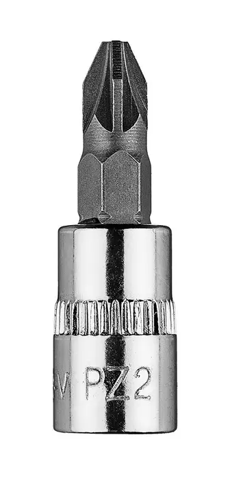 1/4 lokma üzerinde PZ2 tornavida ucu, kısa, 37 mm