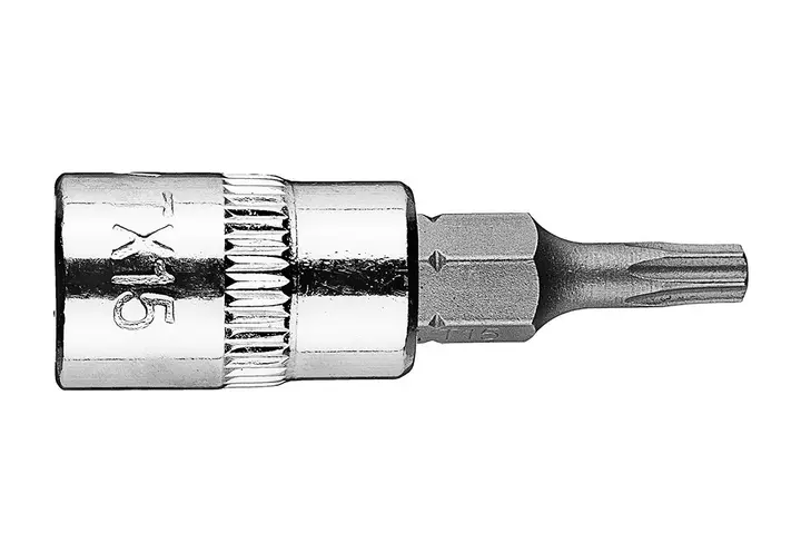 Torx TX15 1/4 lokma üzerine uç, kısa, 37 mm