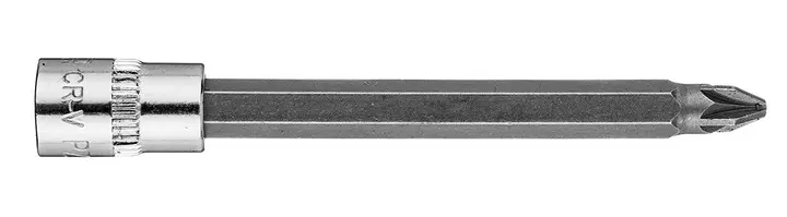 1/4 lokma üzerinde PZ2 tornavida ucu, uzun, 87 mm