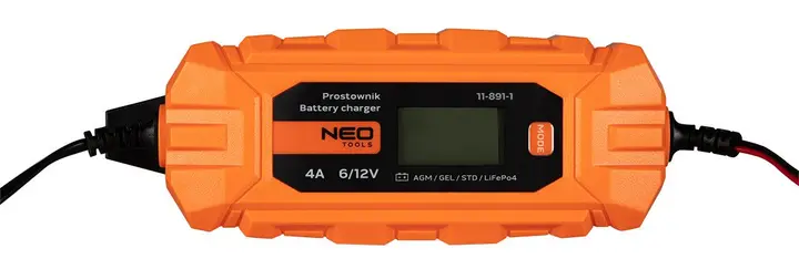 Otomatik akü şarj cihazı 4A/70W, 3-120Ah, asit / AGM / GEL aküler için