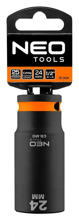 Uzun darbeli lokma 1/2, 24 mm, Cr-Mo