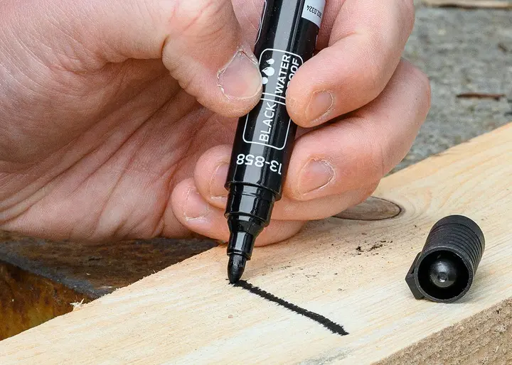 İnşaat markörü, siyah, kalıcı, su geçirmez, yağ bazlı, çoklu paket