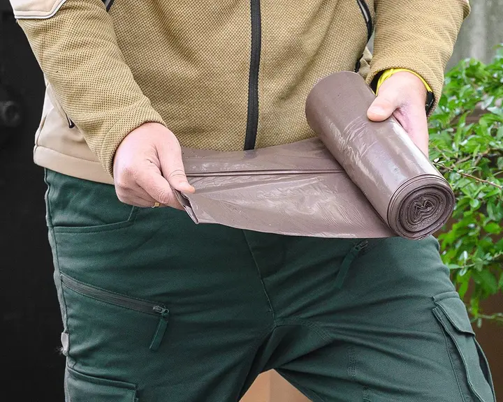 Atık torbaları 200 L, kahverengi, 40 mikron, 10 adet