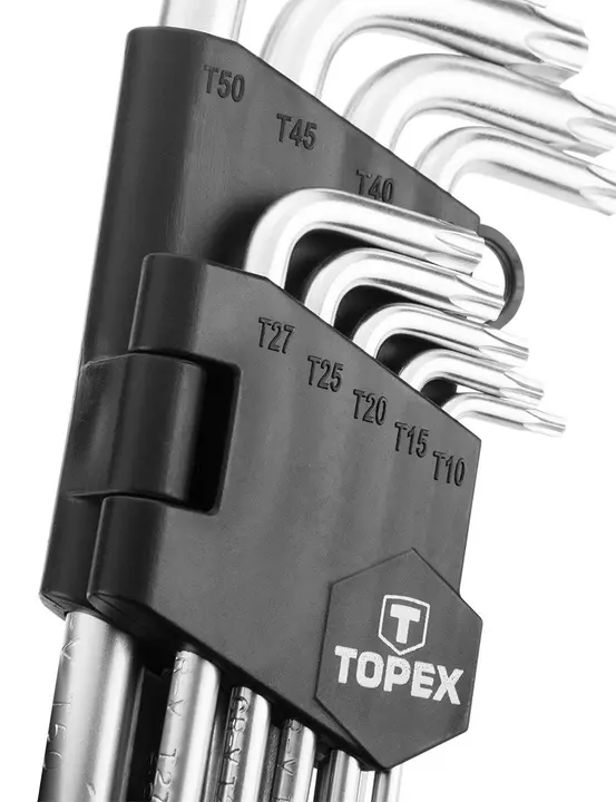 Torx anahtar T10-T50, 9 parça set, delikli