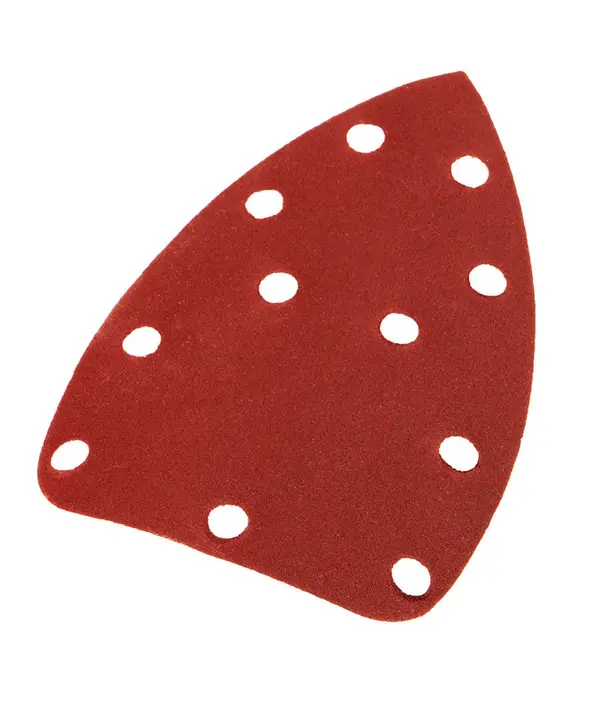 Cırt bantlı delta zımpara kağıdı 140 x 140 x 80 mm, K240, 5 adet, delikli