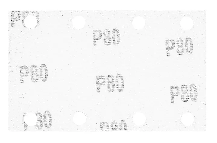 Cırt bantlı zımpara kağıdı, dikdörtgen 80 x 130 mm, P800, 5 adet, 04-623 için 8 delikli