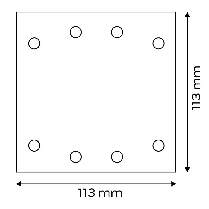 Zımpara kağıdı, cırt bantlı 113 x 113 mm, P240, 5 adet, 8 delikli