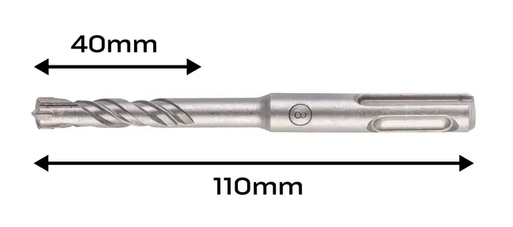 SDS Plus betonarme matkap ucu 8 x 110 mm, quatro