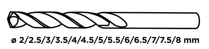HSS-G metal matkap ucu, 2 - 8 mm, 13 parça set