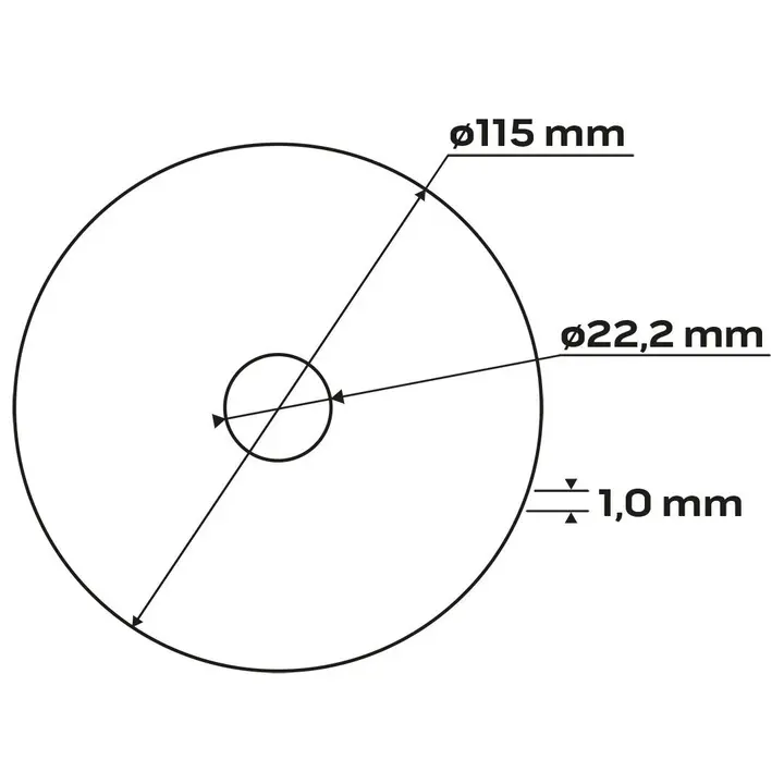 Metal kesme diskleri 115 x 1,0 x 22,2 mm, 41 A60-T-BF, 10 adet, film ambalaj