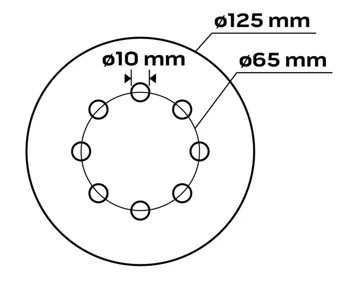 Cırt bantlı zımpara diski 125 mm, P60, 5 adet, 8 delikli
