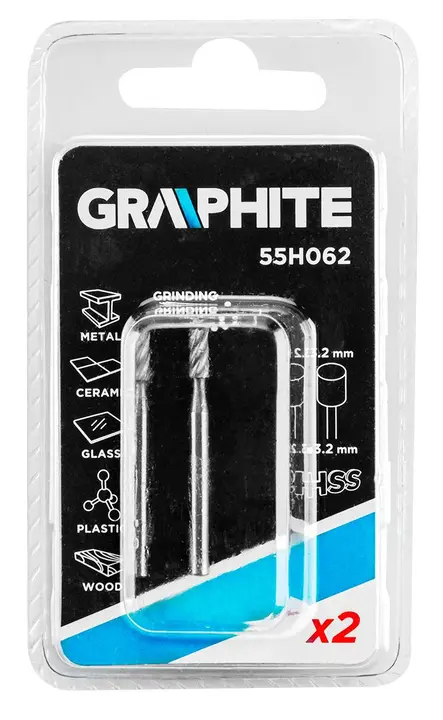 HSS freze ucu 3,2 mm, silindir, sap 3,2 mm, 2 adet