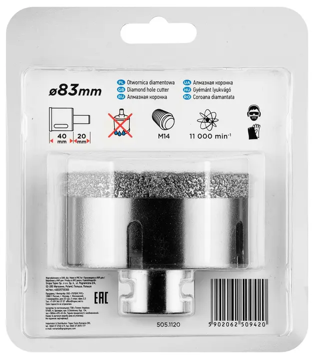 Elmas delik açma testeresi 83 mm x M14