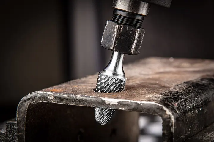 Metal freze ucu HM, tip F (sivri yuvarlatılmış (ojival)), 14 x 25 mm, şaft 6 x 45 mm