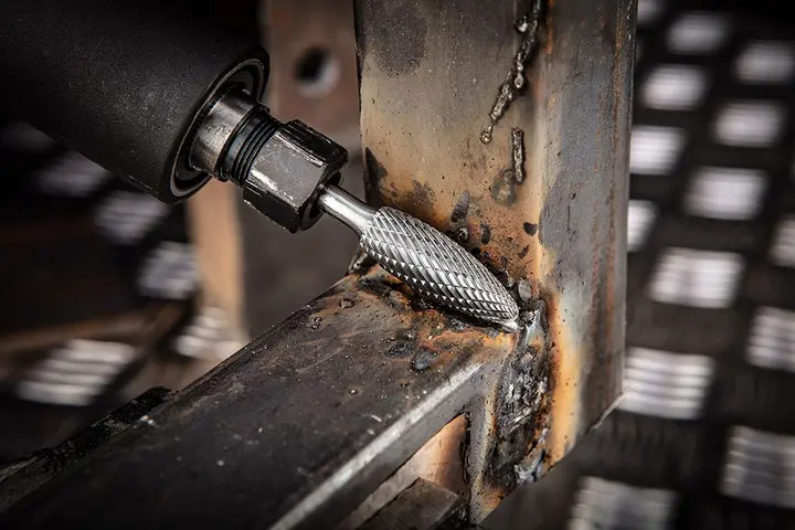 Metal freze ucu HM, tip H (alev uçlu (konik yuvarlak)), 12 x 32 mm, şaft 6 x 45 mm