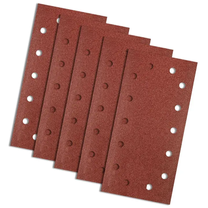Zımpara kağıdı, cırt bantlı 115 x 230 mm, K80, 5 adet, delikli