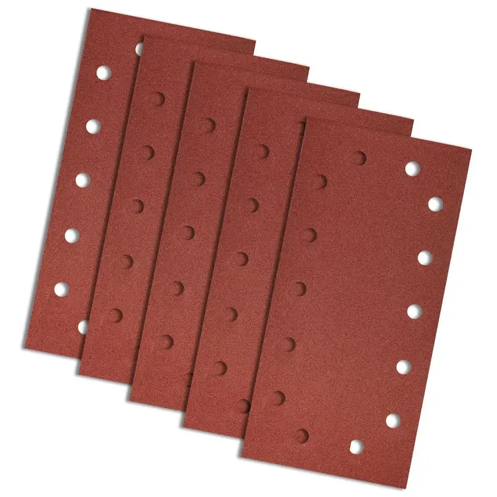 Zımpara kağıdı, cırt bantlı 115 x 230 mm, K180, 5 adet, delikli