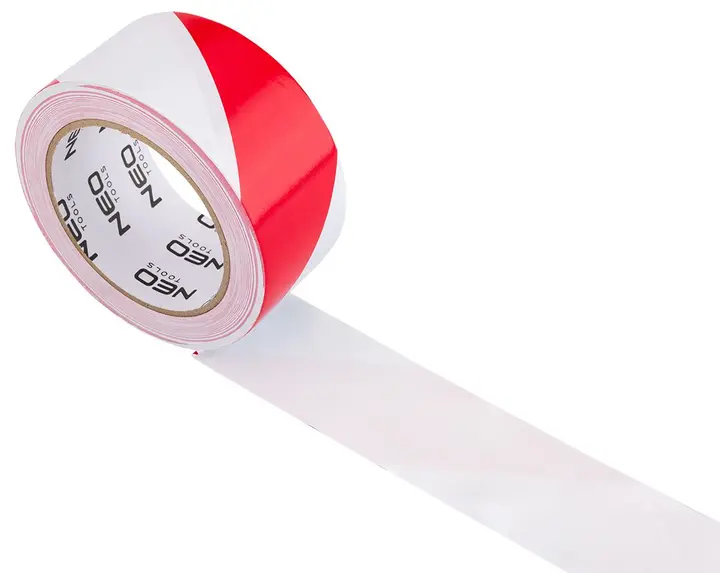 Kendinden yapışkanlı kırmızı-beyaz ikaz bandı 50 mm x 33 m