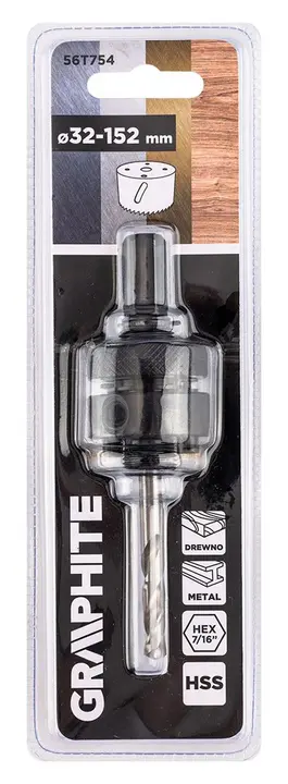 Bi-metal delik açma testereleri için kılavuz matkap uçlu adaptör 32-152 mm, Hex