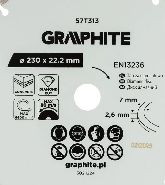 Segmentli elmas kesme diski, 230 x 22.2 mm, kuru