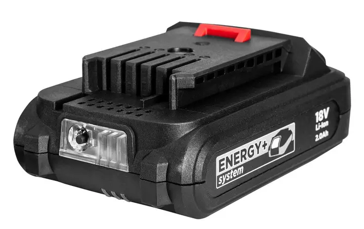 Akülü matkap, Energy+ 18V, Li-Ion, 10 mm mandren, 2 Ah akü, şarj cihazı, karton kutu