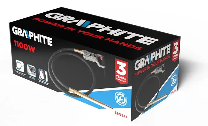3 m vibratör hortumlu 1100W beton vibratörü