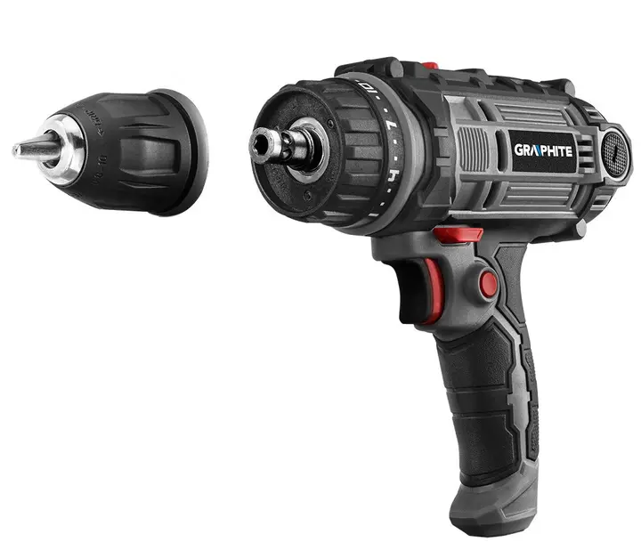 Akülü matkap/vidalama makinesi 300 W, 10 mm mandren, çanta