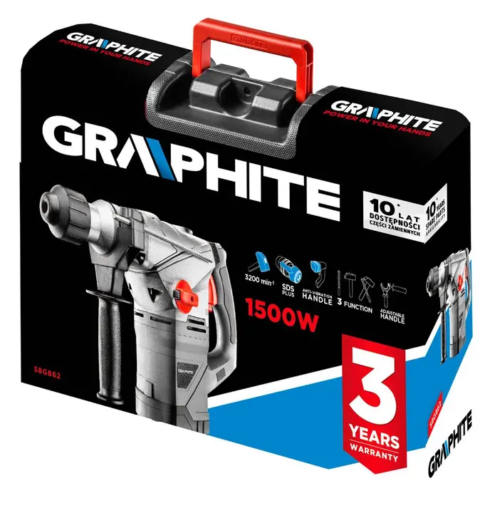 Kırıcı delici SDS+ 1500W, çanta