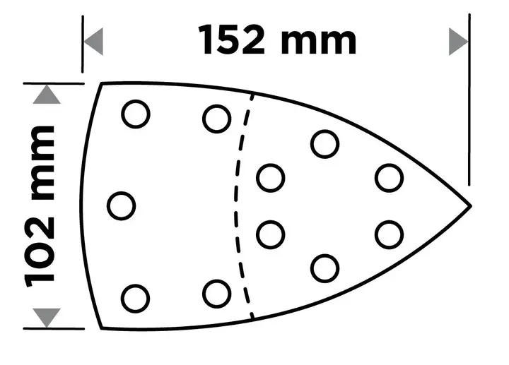 Zımpara kağıdı, cırt bantlı, iron 102 x 152 mm, P150, 5 adet, 11 delikli