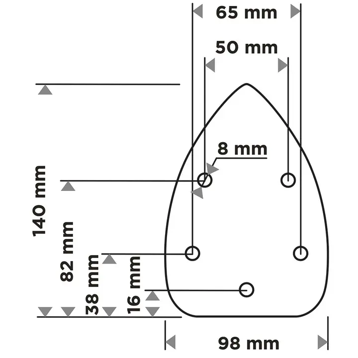 Zımpara kağıdı, cırt bantlı, iron 98 x 140 mm, P180, 5 adet, 5 delikli