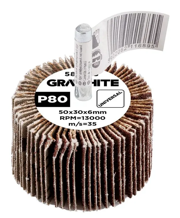 Saplı flap disk 50 x 30 x 6 mm, P