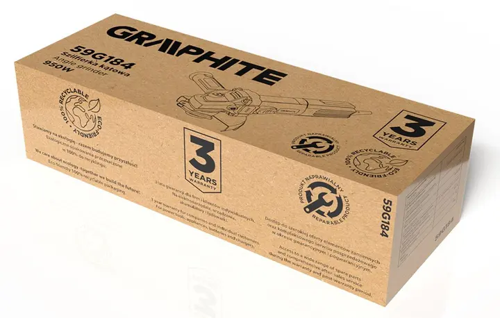Avuç taşlama makinesi 950W, 125mm, değişken hız