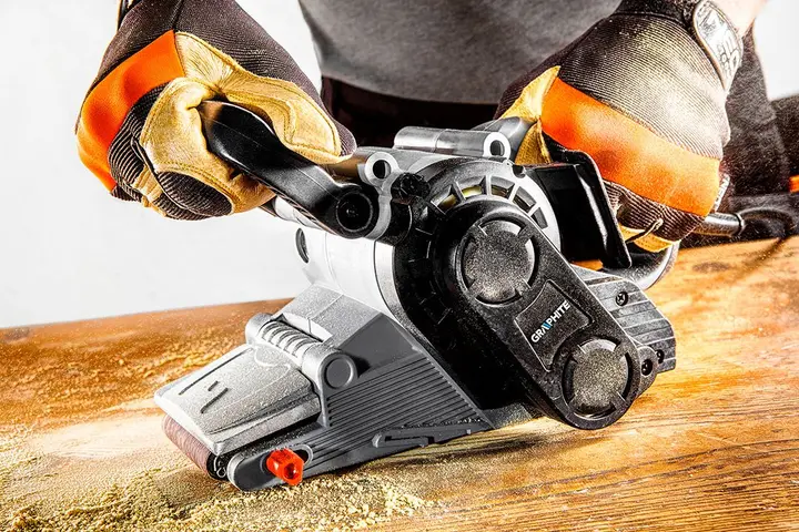 Bantlı zımpara makinesi 800W, hız 260 m/dk, zımpara bandı 75x457mm
