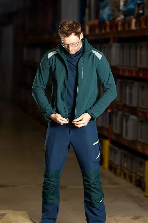 Mix&Match iş pantolonu, 4 yönlü esnek, lacivert-yeşil