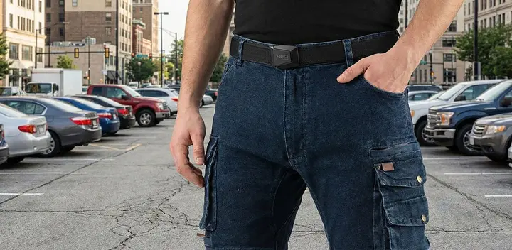 Pantolon kemeri, çift taraflı, 130 cm uzunluğunda