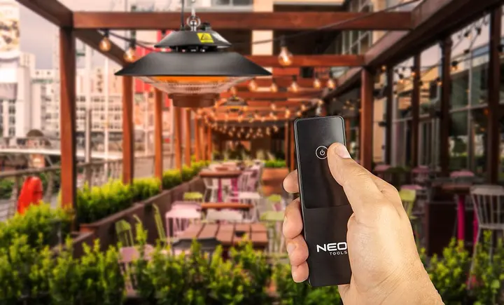 Kızılötesi ısıtıcı 1500W, tavana monte, IP44, uzaktan kumandalı