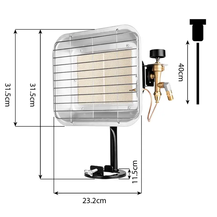 Gaz tüpü radyant ısıtıcı 4600W