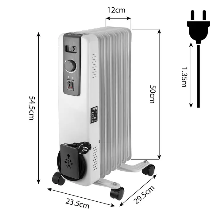 Yağlı radyatör 1500W 7 petek