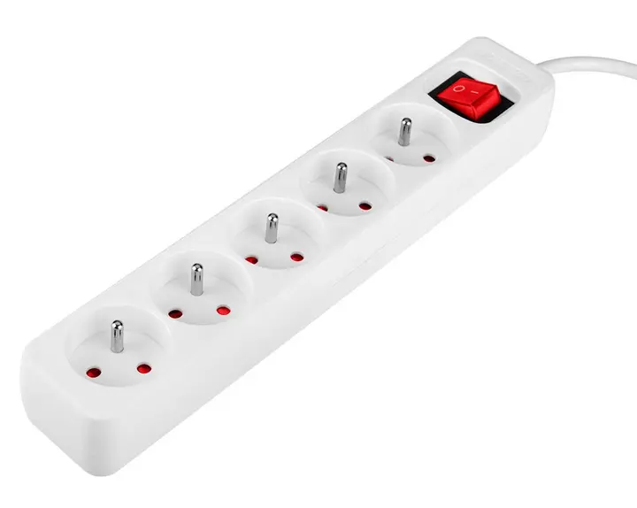 Şerit uzatma kablosu 3 m, 3 x 1,5 mm2, 5G, beyaz, ON/OFF