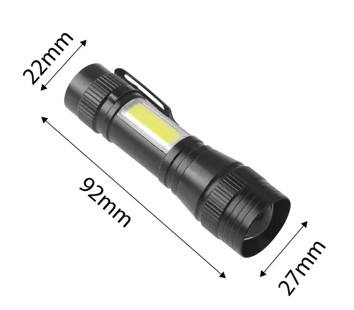 Şarj edilebilir el feneri XPE+COB 220 lm, 12'li paket