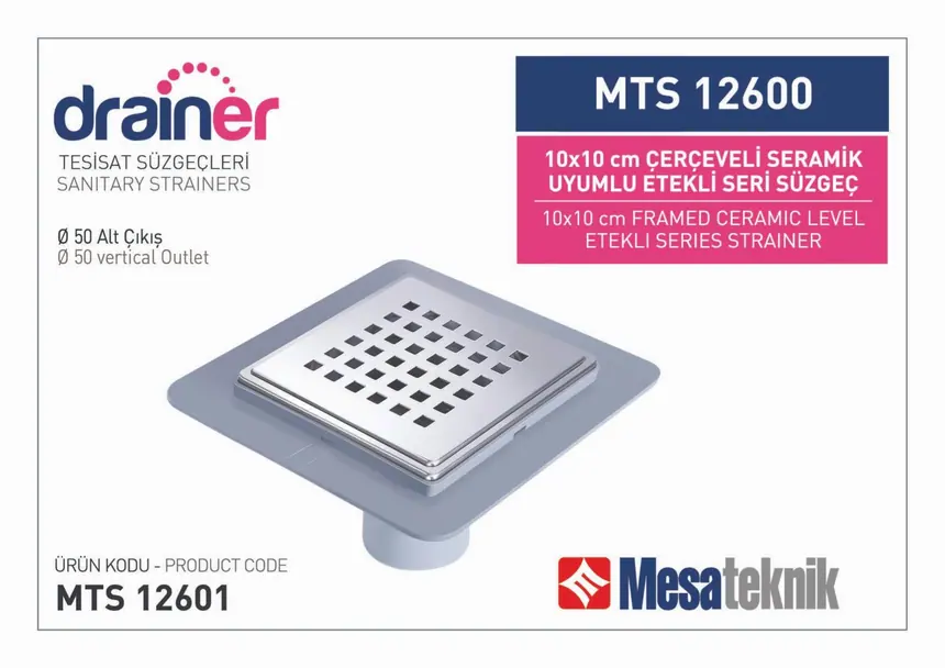 MTS 12600 Etekli Serisi Paslanmaz Çerçeveli 10 cm
