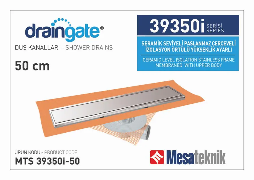 MTS 39350İ Seramik Seviyeli İzolasyon Örtülü Paslanmaz Çerçeveli Yükseklik Ayarlı