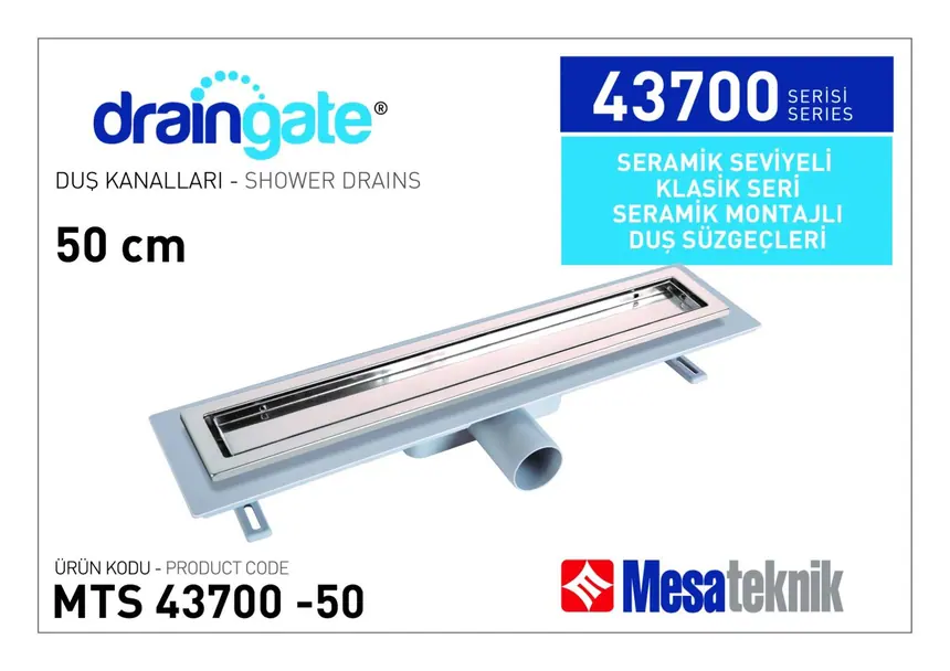 MTS 43700 Seramik Etekli Seramik Montajlı Duş Kanalı